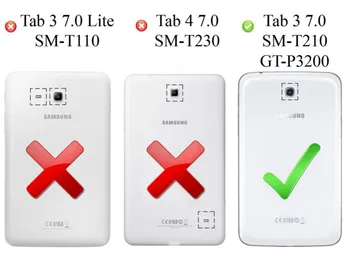 Case for Samsung Galaxy Tab 3 T210 T211, Flip Apsaugos Matinis Litchi Kietos Odos Planšetinio kompiuterio Dangtelis 