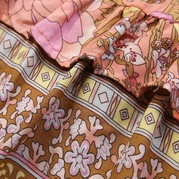Celmia Bohemijos Moterims Gėlių Spausdinti Suknelė Skraiste, 2021 M. Vasarą Trumpomis Rankovėmis Vintage Suknelė O-Kaklo Atsitiktinis Palaidų Šalies Susiėmę Vestidos