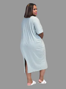 ChocoMisty-LadyPlus Plius dydžio Suknelės Pobūdžio Laišką Spausdinti Maxi Suknelė J1190