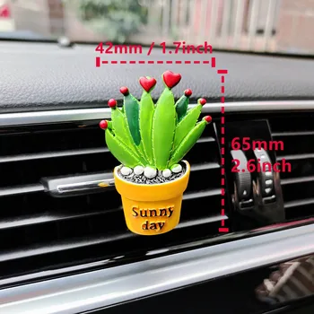 Creative 3D Modeliavimas Kaktusas Augalų Automobilių Oro Kondicionieriai Lizdo Kvepalai Įrašą Vazoninių Augalų Succulents Automobilio Oro Gaiviklis Ornamentu