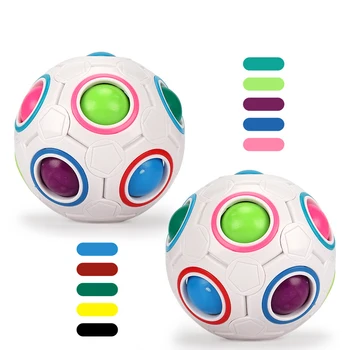 Creative Magic Cube Kamuolys Antistress Vaivorykštė Futbolas Dėlionės Montessori Vaikų Žaislai Vaikams Streso Atsarginiais Žaislas