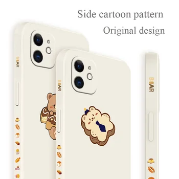 Cute Little Bear Telefono dėklas Skirtas iPhone 12 Pro Max Mini Pro 11 Max X XS XR XSMAX SE2020 8 8Plus 7 7Plus 6 6S Plius Avikailis Dangtis