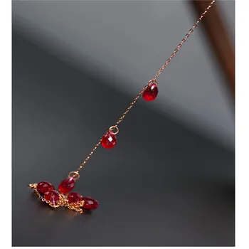 DAIMI Gypsophila briaunuotas rubinas karoliai moterų 18K rose gold clavicle spalva lobis pakabukas dovana