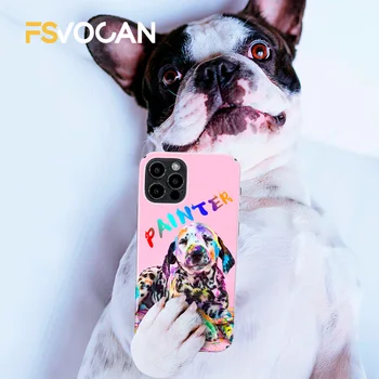 Dalmatijos Vietoje Šuo Atveju iPhone 11 12 Pro Max 7 8 Plus X XR XS Cute Kačių ir Šunų Gyvūnų Galinį Dangtelį iPhone Minkštas PC Atveju