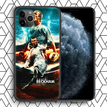David Beckham Futbolo Telefono dėklas Skirtas iPhone 4, 4s, 5 5S SE 5C 6 6S 7 8 Plus X XS XR 11 12 Mini Pro Max 2020 juoda atsparumas Vandeniui 3D