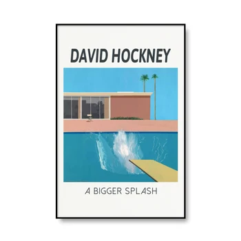 David Hockney Meno Kūriniai, Drobė Tapybos Darbų Paroda Plakatai Abstrakčiai Baseinas, Plakatų Ir Grafikos Šiuolaikinių Namų Biuro Apdailos