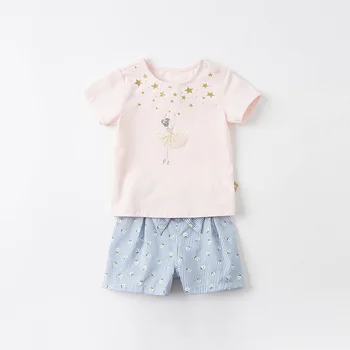DB17425 dave bella vasaros kūdikių mergaičių mados lankas gėlių dryžuotos kelnės vaikams, vaikams, mergina, mielas kelnės kūdikiams, vaikiška kelnės