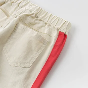 DBK12239 dave bella pavasario 5Y-13Y vaikų mergaičių mados dryžuotas kišenių kelnės vaikams boutique atsitiktinis kulkšnies ilgio kelnės