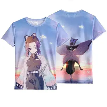 Demon Slayer Anime Moteris marškinėliai 3D Spausdinimo Grafinis marškinėliai Viršuje Vasaros Kawaii marškinėliai Mergaitėms Cosplay Drabužius Draugei Dovana