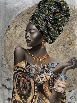Diamond Tapybos kvadratiniu/Apvalus Gręžimo Afrikos Moteris 5D Daimond Tapybos, Siuvinėjimo Kryželiu Paveikslų Sienos Meno Z1992