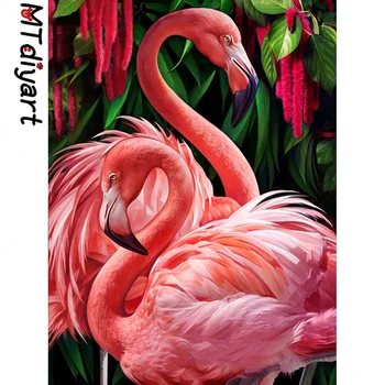 Diamond Tapybos Meno Flamingo Siena Lipdukas Rinkinys Gyvūnų Paveikslėlį, Kryželiu Rinkinys 