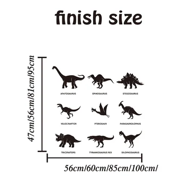 Didelis Devynių Dinozaurų Pavadinimą Gyvūnų Sienų Lipduko Vaikų Kambario Juros Periodo Parkas Dinozaurų Pasaulyje, Sienos Lipdukas Žaidimo Kambarys Vinilo Dekoras