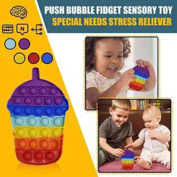 Didelis dydis paprasta dimple fidget žaislų rinkinys bamba žaislas fidjet žaislų paketas Kawaii Pigūs dalykų Keychain vaivorykštės spalvų Hidrogelio kamuoliai