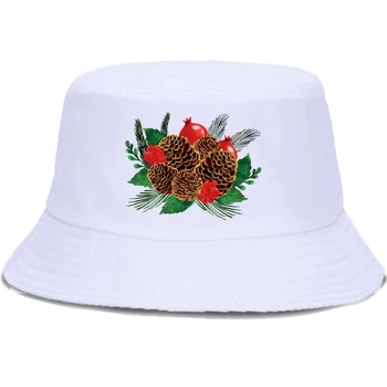 Didelis Kedro Riešutais Ir Granatų Kalėdų Moterų 2020 M. Žvejys Skrybėlės Mados Beach Sun Moterų Panama Kepurė Hip-Hop Žvejybos Bob Skrybėlę