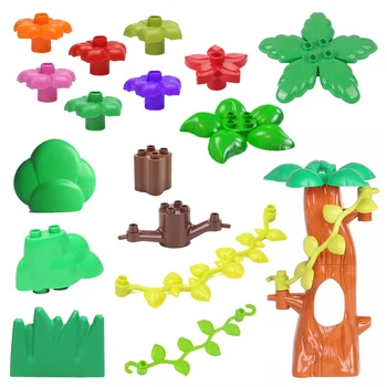 Didelis Statybinių Blokų Dalys Augalų Modelis Žolę, Gėlę, Medį, Vynuogių Dekoratyvinių Elementų Priedai Plytos Vaikų Žaislas 