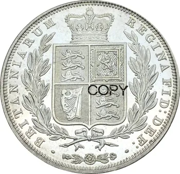 Didžiosios Britanijos Victoria 1843 1/2 Crown jaunų galvos Cupronickel Sidabrą, Sidabro Kopijuoti Progines monetas, MONETŲ