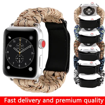 Dirželis apple watch band 44mm 40mm, iwatch 38mm 42mm Gelbėjimo Virvę watchband apyrankė applewatch serie 6 se 5 4 3 Kilpos