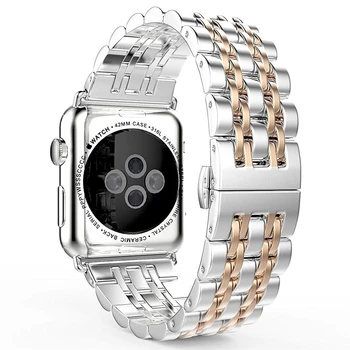 Dirželis Apple Watch Band 44mm 40mm Iwatch Juosta 42mm/38mm Nerūdijančio Plieno Apyrankė Watchband 
