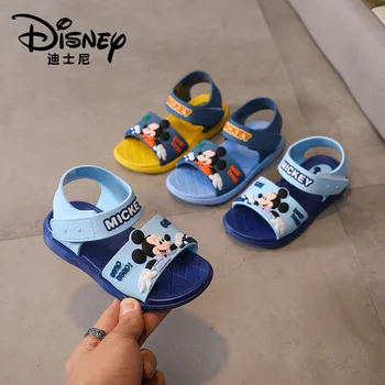 Disney Mickey cartoon vaikų sandalai minkštas-soled neslidus kūdikio, vaikiška avalynė namų šlepetės atviras konservatyvusis paplūdimio bateliai