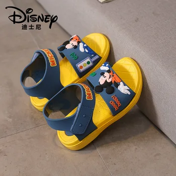 Disney Mickey cartoon vaikų sandalai minkštas-soled neslidus kūdikio, vaikiška avalynė namų šlepetės atviras konservatyvusis paplūdimio bateliai