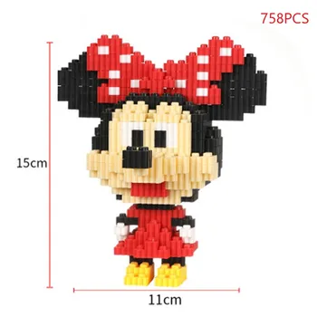 Disney Mickey Minnie 16 Stiliaus Mažų Dalelių Creative Building Block Žaislai žmogus-Voras Modelis, Namų Dekoravimo Vaikų Dovanų