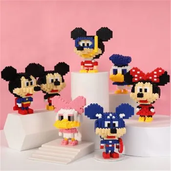 Disney Mickey Minnie 16 Stiliaus Mažų Dalelių Creative Building Block Žaislai žmogus-Voras Modelis, Namų Dekoravimo Vaikų Dovanų