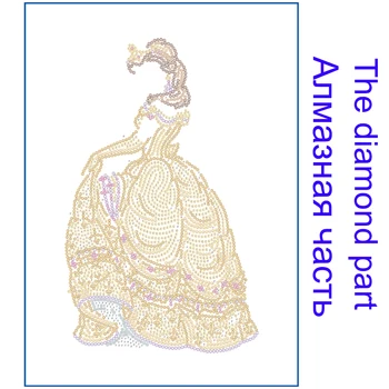 Disney Princesė Belle Diamond Tapybos Grožis ir Žvėris, Mozaika, Siuvinėjimas Kryžiaus Ctitch Rinkiniai Nuotrauką Strazdų Home Art