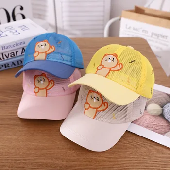 Doit akies Vaikų Beisbolo kepuraitę Animaciją kačių siuvinėjimo vasarą nuo Saulės vaikams, Skrybėlės, Berniukų, Mergaičių kepurės Kepurės snapback gorras