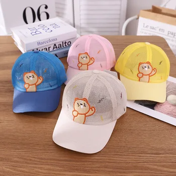 Doit akies Vaikų Beisbolo kepuraitę Animaciją kačių siuvinėjimo vasarą nuo Saulės vaikams, Skrybėlės, Berniukų, Mergaičių kepurės Kepurės snapback gorras