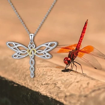 Dragonfly Pakabukas Karoliai Moterys Sidabro Spalvos Lydinio Vestuvių Karoliai Gyvūnų Derliaus