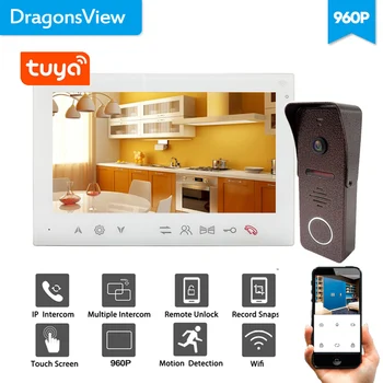 Dragonsview Belaidžio Vaizdo Domofonas Wifi Doorbell Kamera Tuyasmart App 7 Colių Filmuoti 960P HAINAUT Protingo Namo Apsaugos Sistema