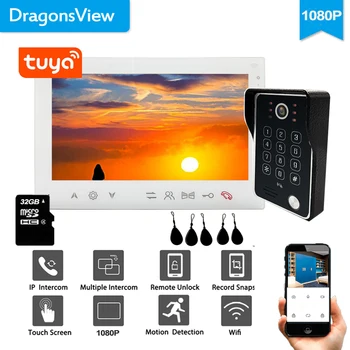 Dragonsview Tuya Belaidžio Vaizdo Duris Telefono Domofonas su Elektroninė Spyna 1080p Vaizdo Doorbell WIFI Smart Home RDA Slaptažodį
