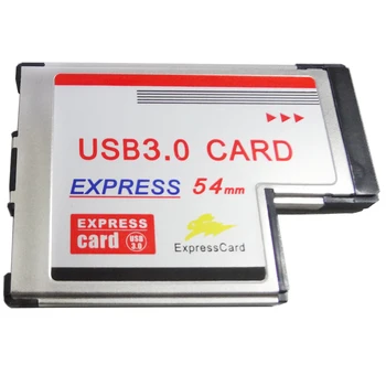 Dual 2 Port USB 3.0 ExpressCard Adapteris 5Gbps USB HUB ExpressCard 54mm Lizdas Express Card PCMCIA Konverteris Laptop Notebook PC