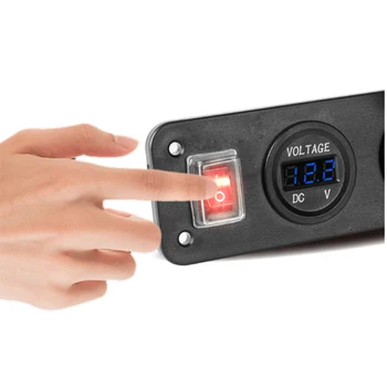 Dual USB Kištukas, Automobilių, Motociklų Cigarečių Degiklio Lizdo Įkroviklis LED Skaitmeninis Ekranas Digital Voltmeter 12V Įtampos Matuoklis