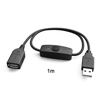 Duomenų Duomenų Sinchronizavimo USB 2.0 Extender Laidas USB prailginimo Kabelis Su ON OFF Jungiklis, LED Indikatorius, Aviečių Pi PC USB Ventiliatorius LED Lempos