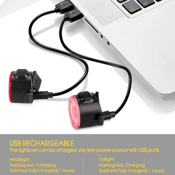 Dviračio Šviesos Dviračių 6 Greičio Režimo LED užpakalinis žibintas Galiniai Saugos Įspėjimas Dviračių Šviesos USB Įkrovimo Stiliaus Dviračių Priedai