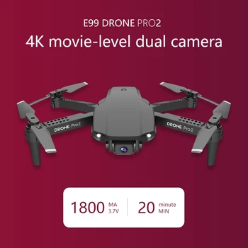 E99 Pro 4K Dual Camera FPV Quadcopter 50 Kartų Dėmesys Lankstymo Drone