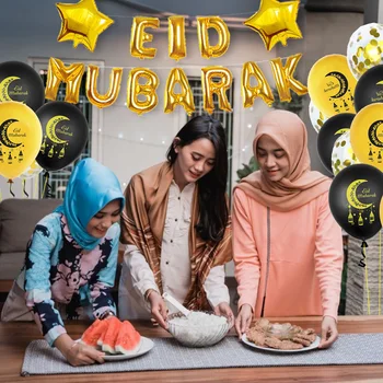 Eid Mubarakas Balionai Dekoruoti Islamo Musulmonų Ramadano Šalis 