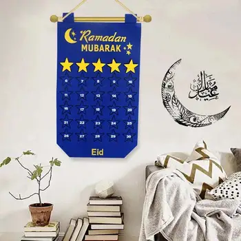 Eid Mubarakas Dekoro Ramadanas Mubarakas Audinio Atgalinės atskaitos Kalendorius Ramadanas, Papuošalai, Namų Musulmonų Ramadano Kareem Šalies Prekių