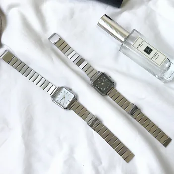 Einfache Silber Frauen Uhren Ulzzang Marke Išskirtinį Edelstahl Damen Armbanduhren Režimas Minimalistischen Frau Quarz Uhr