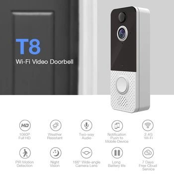 EKEN T8 Vaizdo Domofonas Doorbell Wifi 1080p Belaidžio Ryšio Durų Bell Saugumui Judesio Jutiklis Daugiabučių Namų Smart House