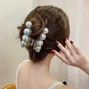 Elegantiškas, Didelis Perlas Plaukų Žnyplės Korėjos Stiliaus Mados Barrettes Plaukų Įrašą Staigius Geometrinis Moterų Plaukų Aksesuarai, Galvos Apdangalai, Hairgrip