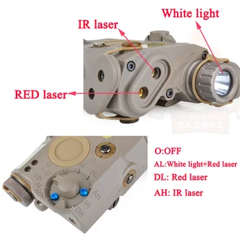 Elementas Airsoft Reguliuojamas LA-5 Raudonojo Lazerio SPINDULIŲ Lazerio LED Žibintuvėlis UHP Išvaizda Versija LA5 Taktinis Žibintuvėlis EX396