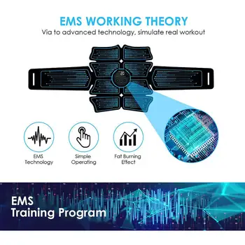 EMS Belaidžio Smart Pilvo Moterys Vyrai Mokymo Raumenų Stimuliatorius Treneris Elektros Svorio Lipdukai Body Slimming Massager