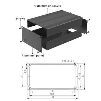 Energijos Skaitiklis Aliuminio Metalo Aptvaro, Elektros Tiekimo, Kasybos Produktas Atveju H19 106*55mm