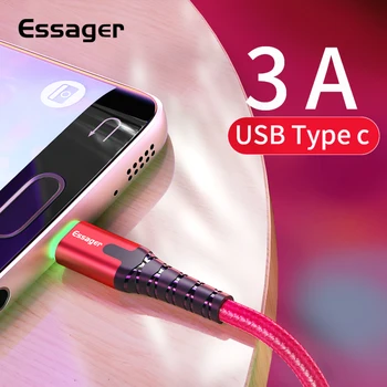 Essager LED Žibintai, USB C Su Usb C Tipo Kabelis Greito Įkrovimo Laidas Laidas Mobilusis Telefonas, Mini USB prailginimo Kabelis Greito Įkrovimo