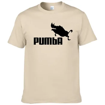 Europos Dydžio Prekės PUMBA Liūtas Karalius T-Shirt vatos Pagaliukai Tees Vyrams trumpomis Rankovėmis Berniukas Humoro Kietas Homme Marškinėlius Vintage Marškinėliai