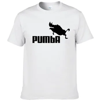Europos Dydžio Prekės PUMBA Liūtas Karalius T-Shirt vatos Pagaliukai Tees Vyrams trumpomis Rankovėmis Berniukas Humoro Kietas Homme Marškinėlius Vintage Marškinėliai