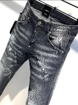 Europos NAUJŲ italų prekės ženklo džinsus garsaus dizainerio kankina kelnės, džinsai 9709