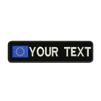 Europos Sąjungos vėliava 10X2.5cm Siuvinėjimo Užsakymą Pavadinimas Tekstas Pleistro Juostelės ženklelis Geležies Arba Velcro Pagrindo Dėmės